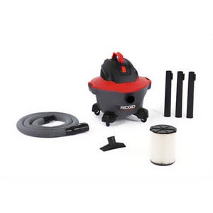 Ridgid® 50308 Wet and Dry Vacuum, 6 gal, 4.25 hp Peak, 8.3 A, 360° Caster Wheel