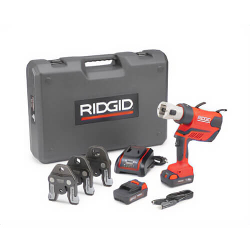 Ridgid® 67058 Press Tool Kit, 1/2 to 1 in Capacity, 7200 lb, 4 to 5S Crimp, 18V, Lithium-Ion Battery