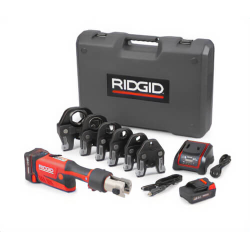 Ridgid® 67178 Battery Kit with ProPress® Jaws, 1/2 to 2 in, Aluminum Alloy/Polyamide/Steel Alloy, In-line Shape/Handle, Red
