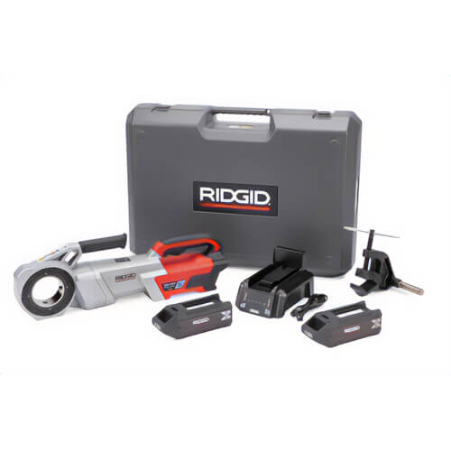 Ridgid® 72013 Power Drive 12-R, 2x 4Ah FXP™ Batteries, FXP™ Charger, Support Arm, Case 760 FXP™