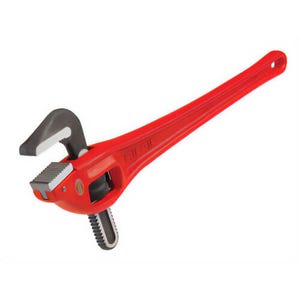 Ridgid® 89445 Series Heavy-Duty Offset Pipe Wrench 24, 3 in Pipe, 24 in OAL, Hook/Serrated Jaw, Cast Iron Handle