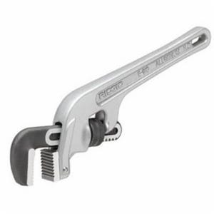Ridgid® 90122 End Pipe Wrench E-918, 2-1/2 in Pipe, 18 in OAL, Floating Forged Hook Jaw, Aluminum Handle, Knurled Nut Adjustment
