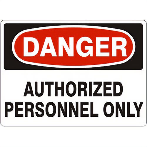 Safehouse Signs D-111433PL DANGER DO NOT ENTER AUTHORIZED PERSONNEL ONLY Sign, 10 in H x 14 in W, 0.040 Rigid Plastic