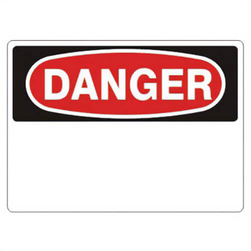 Safehouse Signs D-110333 Danger Sign, 10 in H x 14 in W, Red/Black/White, Polystyrene Plastic, Holes Mounting