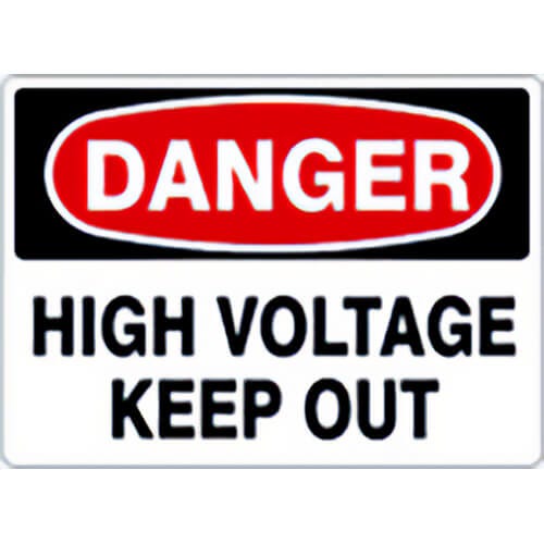 Safehouse Signs D-373933PL DANGER HIGH VOLTAGE KEEP OUT, 10 in x 14 in, Plastic
