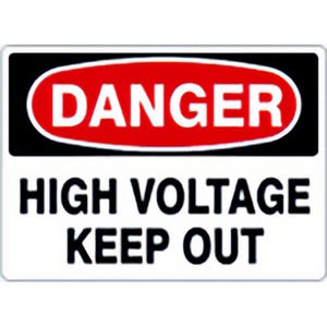Safehouse Signs D-373933PL DANGER HIGH VOLTAGE KEEP OUT, 10 in x 14 in, Plastic