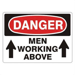 Safehouse Signs D-460733 DANGER Sign, 10 in H x 14 in W, Red/Black/White, Polystyrene Plastic, Holes Mounting