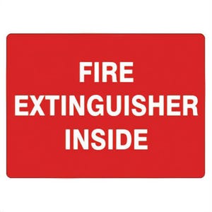 Safehouse Signs G-264214 Fire Extinguisher Sign, 3 in H x 5 in W, White/Red, Vinyl, Self-Adhesive Mount
