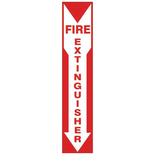 Safehouse Signs G4-26314 Fire Extinguisher Sign, 20 in H x 4 in W, Red/White, Vinyl, Self-Adhesive Mount