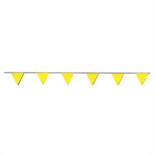 Safehouse Signs PBC-03 Pennant Flags, 12 in H x 9 in W, 60 ft OAL, Yellow, Polyethylene
