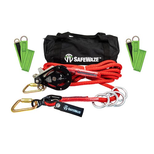Safewaze™ 019-8013 4-Person Rope HLL, Cross Arm Straps, 60 ft