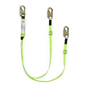 Safewazeâ„¢ FS561-AJ Adjustable Dual-Leg Energy Absorbing Lanyard with Snap Hooks, 6 ft