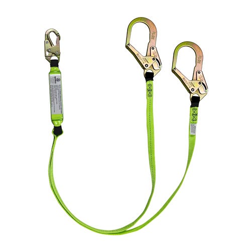 Safewaze™ FS566 Dual-Leg Energy Absorbing Lanyard with Rebar Hooks, 6 ft
