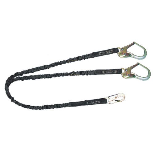 Safewaze™ FS586 Dual-Leg Streamline Low-Profile Energy Absorbing Lanyard with Rebar Hooks, 6 ft