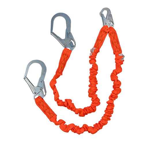 Safewaze™ FS88596 V-Line™ Dual-Leg Low-Profile Lanyard with Rebar Hooks, 6 ft