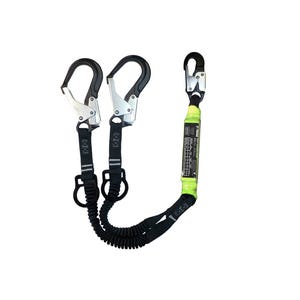 Safewazeâ„¢ FS88761-FF-ALU PRO+ Freefall Dual-Leg Energy Absorbing Lanyard with Rings