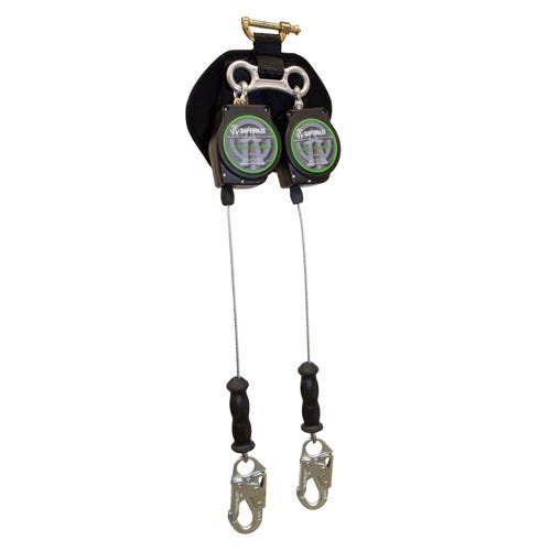 Safewaze™ SW-8008-11LE-DL Dual Leg Leading Edge Cable Retractable with Steel Snap Hooks, 11 ft