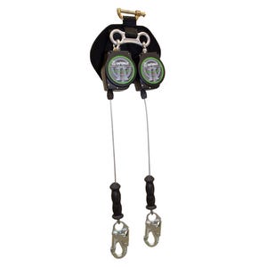 Safewazeâ„¢ SW-8008-11LE-DL Dual Leg Leading Edge Cable Retractable with Steel Snap Hooks, 11 ft