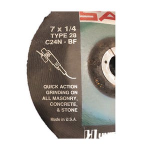 SAIT® 21006 Grinding Wheel, 9 pk, 7 x 1/4 x 5/8-11 C24N Type 28 Grinding Wheel