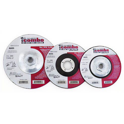 SAIT® 22320 Cutting Wheels, A60S, Aluminum Oxide Grain, 4.5 in dia, 0.095 Thick, 7/8 in Arbor, 25 ea