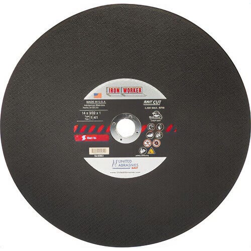 SAIT® Iron Worker™ 24051 Type 1 Fast Cut Straight Cut-Off Wheel, 14 in dia x 3/32 in Thick, 1 in Center Hole, 36 Grit