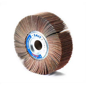 SAIT® 72000 2A Premium Coated Flap Wheel, 6 in dia, 1 in W Face, 60 Grit, Coarse, Aluminum Oxide Abrasive