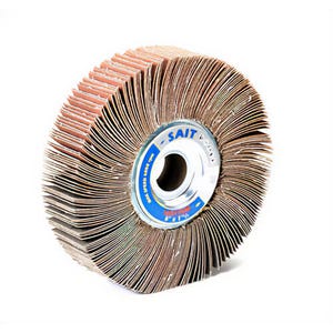 SAIT® 72038 3A Premium Coated Flap Wheel, 6 in dia, 2 in W Face, 120 Grit, Fine Grade, Aluminum Oxide Abrasive