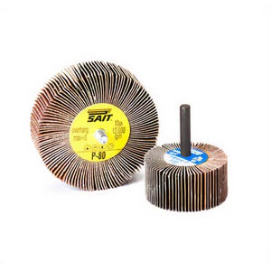 SAIT® 71180 3A Premium Coated Flap Wheel, 3 in dia, 1 in W Face, 60 Grit, Coarse Grade, Aluminum Oxide Abrasive