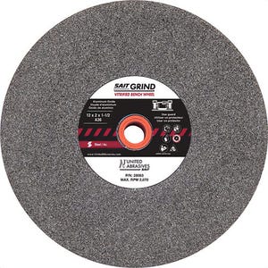SAIT® 28024 General Purpose Bench Grinding Wheel, 8 in dia x 1 in Thick, 1 in Center Hole, 60 Grit, Aluminum Oxide Abrasive