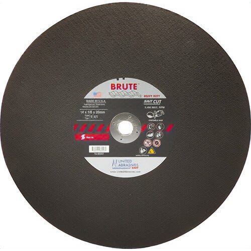 SAIT® Brute™ 23457 Type 1 Burr Free Portable Saw Cut-Off Wheel, 14 in dia x 1/8 in Thick, 20 mm Center Hole, 24 Grit