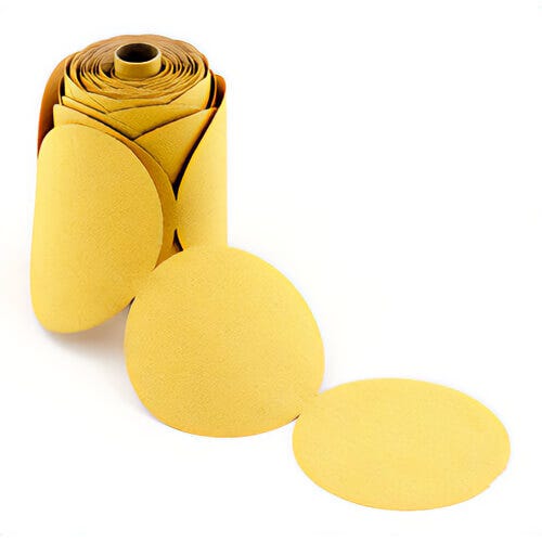 SAIT® 36505 Paper Disc, Gold Stearated Aluminum Oxide, 5 in dia, 220 grit, 100 ea