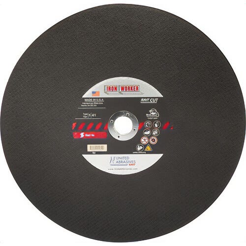 SAIT® Iron Worker™ 24011 Type 1 Fast Cut Straight Cut-Off Wheel, 16 in dia x 3/32 in Thick, 1 in Center Hole