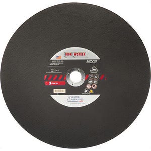 SAIT® Iron Worker™ 24031 Type 1 Fast Cut Straight Cut-Off Wheel, 12 in dia x 3/32 in Thick, 1 in Center Hole