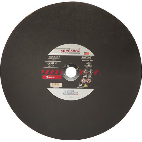 SAIT® Stud King® 24010 Type 1 Externally Reinforced Cut-Off Wheel, 16 in dia x 3/32 in Thick, 1 in Center Hole