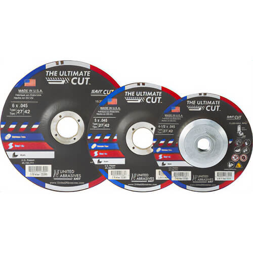 SAIT® The Ultimate Cut™ 22380 High Performance Cut-Off Wheel, 4-1/2 in dia x 0.045 in Thick, 7/8 in Center Hole, 60 Grit