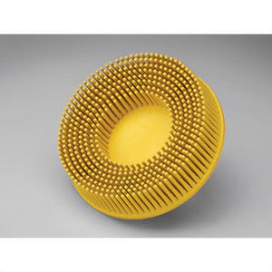 Scotch-Briteâ„¢ 7100138320 Rolocâ„¢ Bristle Disc, RD-ZB, 80, TR, Yellow, 3 in x 5/8 in, Tapered