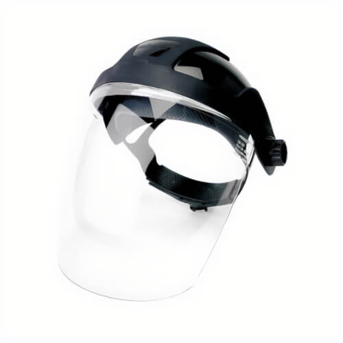 Sellstrom®  S32010 Faceshield Assembly, Clear Polycarbonate Glass 8 in H x 8 in W x 0.06 in Thick Visor