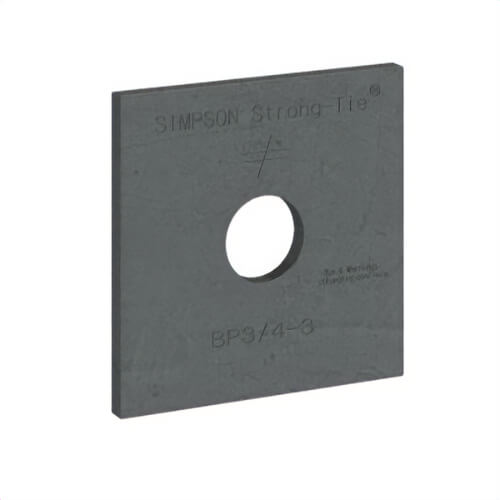 Simpson Strong-Tie® BP 3/4-3 Bearing Plate, 3 in L x 3 in W x 3 ga Thick, Steel, Uncoated