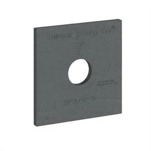 Simpson Strong-Tie® BP 3/4-3 Bearing Plate, 3 in L x 3 in W x 3 ga Thick, Steel, Uncoated