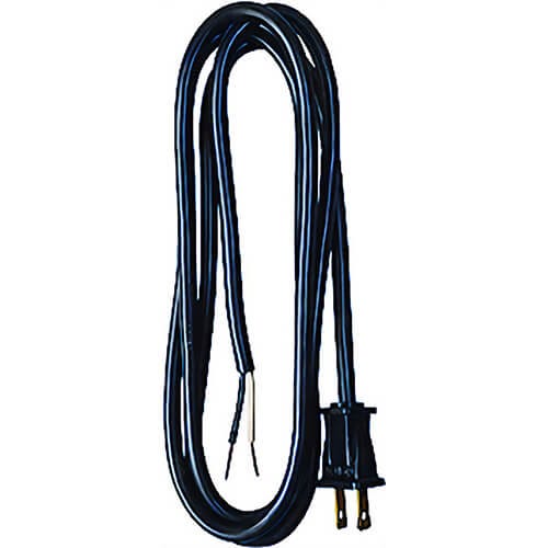 Southwire® 9702SW8808 Cord, Power Supply 16/2 6 ft SJT, Black, 25 ea