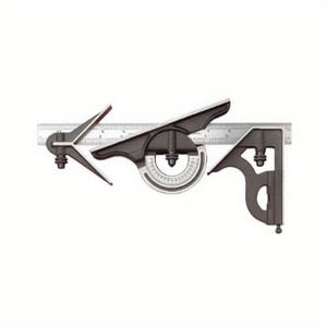 Starrett® 435-18-4R Combination Square Set, 4 pc, 18 in L, Hardened Steel Blade, Square/Center/Protractor Head