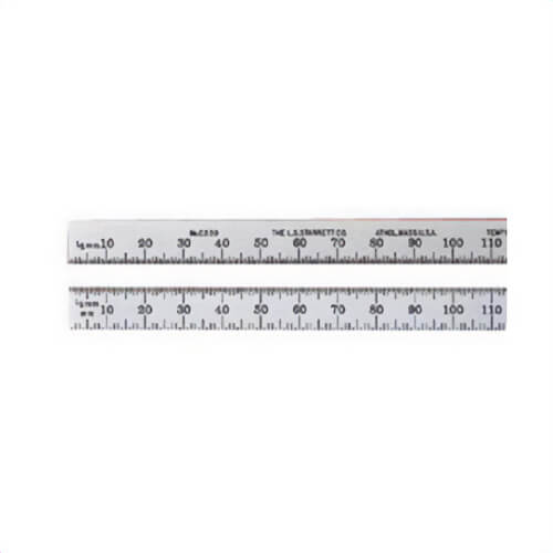 Starrett® C635E-150 Spring Tempered Precision Rule, Metric Measuring System, Graduations #35E - mm and 0.5 mm Both Sides, 150 mm L