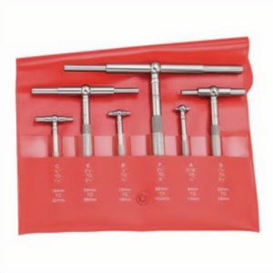 Starrett® S579HZ Self-Centering Telescoping Gage Set with Two Telescoping Arms, Satin Chrome, 5/16 to 6 in Measuring, 6 pc