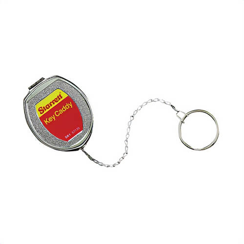 Starrett® SK1 Global Series® Heavy Duty Retractable Key Caddy® with Regular Belt Clip, Belt Clip Connection, Die Cast Zinc/SS
