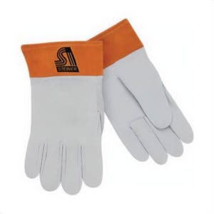 Steiner® 0221 TIG Welding Glove, Split Deerskin Leather Palm, Unlined, Flame Resistant, 10 in Length, Gray