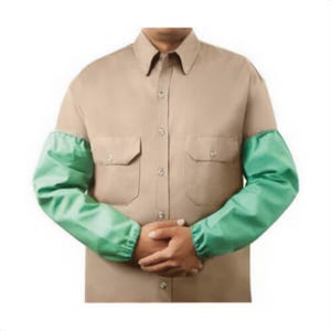 Steiner® Weldlite™ 1034-18EE Flame Retardant Sleeves, Standard, Green, Cotton, Standard Internal Elastic Top and Wrist Closure