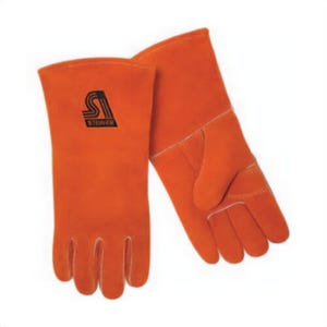 Steiner® 2119Y-X General Duty Stick Welding Gloves, XL, Standard Select Shoulder Side Split Cowhide Leather/Kevlar® Stitching, Brown/Rust