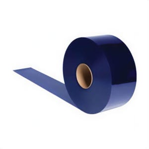Steiner® 63508 Flame Retardant Tinted Welding Strip Curtain Roll, 300 ft L x 8 in W, 0.08 in Thick, Tinted Transparent PVC, Blue