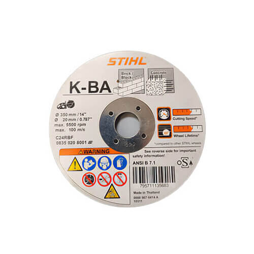 Stihl® 0835 020 8001 Abrasive Wheel, 14 in dia, 4 mm Wheel Thickness