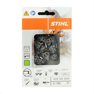 Stihl® 3636 005 0044 Chainsaw Chain Loop, 12 in, 63PM3 44